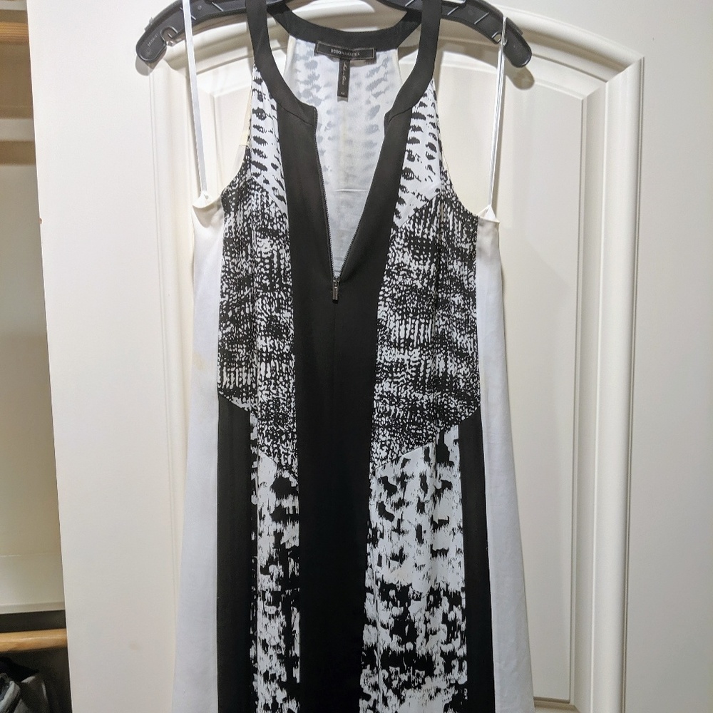 BCBG MaxAzria Black and White Trapeze Dress
